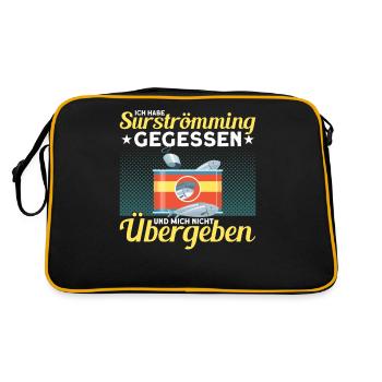 Schweden Surströmming Surströmming Challenge - Retro Tasche - Schwarz/Gold - Hinten