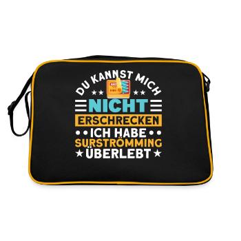 Surströmming Challenge Surströmming Schweden - Retro Tasche - Schwarz/Gold - Hinten