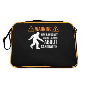 Sasquatch Warning Shirt Bigfoot Gift Sasquatching - Retro Bag - black/gold - Back