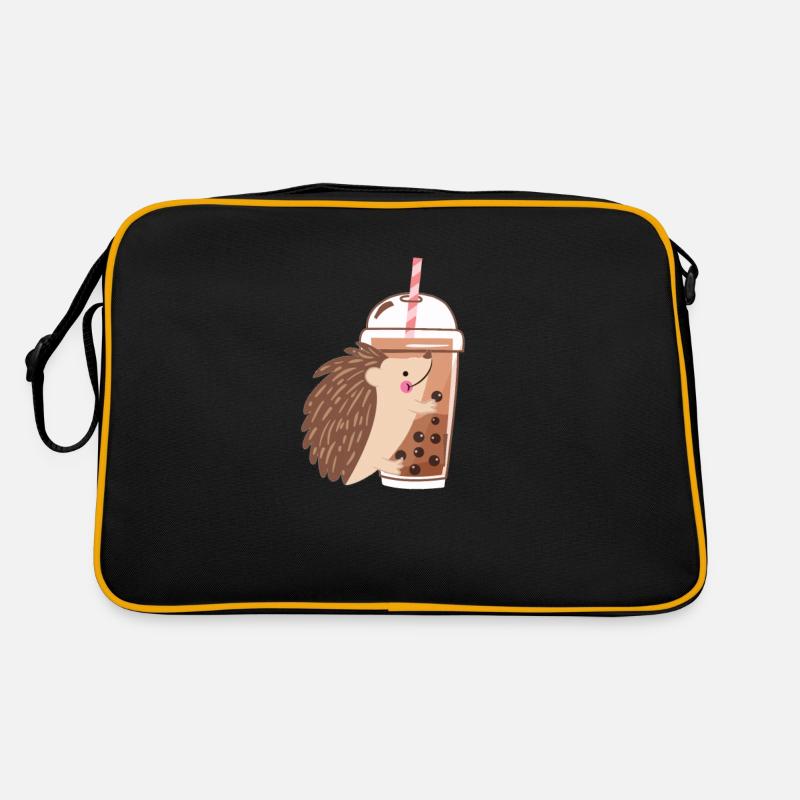 Bubble Tea Hedgehog - Retro Bag - black/gold