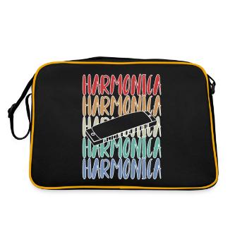 Harmonica Joueur d’harmonica Vintage - Sac Retro - noir/or - Dos