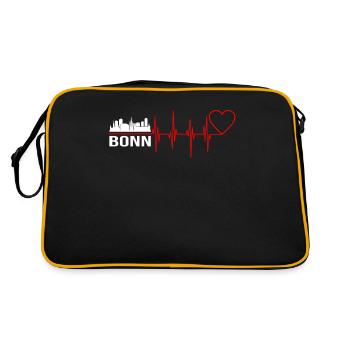 Bonn - Retro Tasche - Schwarz/Gold - Hinten