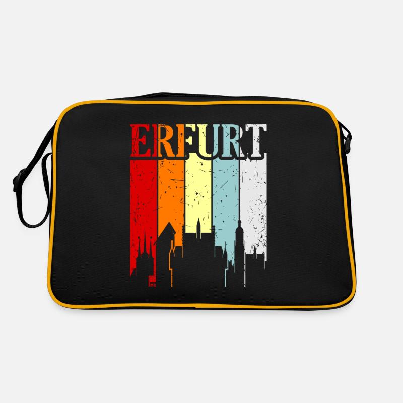 Erfurt - Retro Tasche - Schwarz/Gold