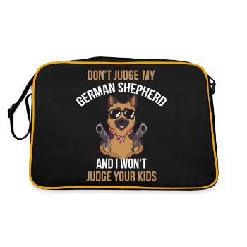 German Shepherd Allemand Bergerhund Cadeau - Sac Retro - noir/or - Dos