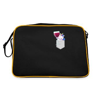 Wine Unicorn Gifts - Retro Bag - black/gold - Back