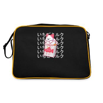 Kawaii Japanese Cat Milk - Sac Retro - noir/or - Dos