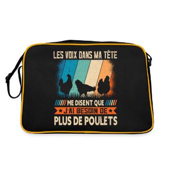 Papys Poules Humour Mamans Poules - Sac Retro - noir/or - Dos