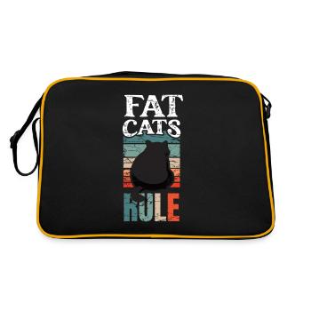 Fat Cat Chonk Cat Fat Cats Rule - Retro Bag - black/gold - Back
