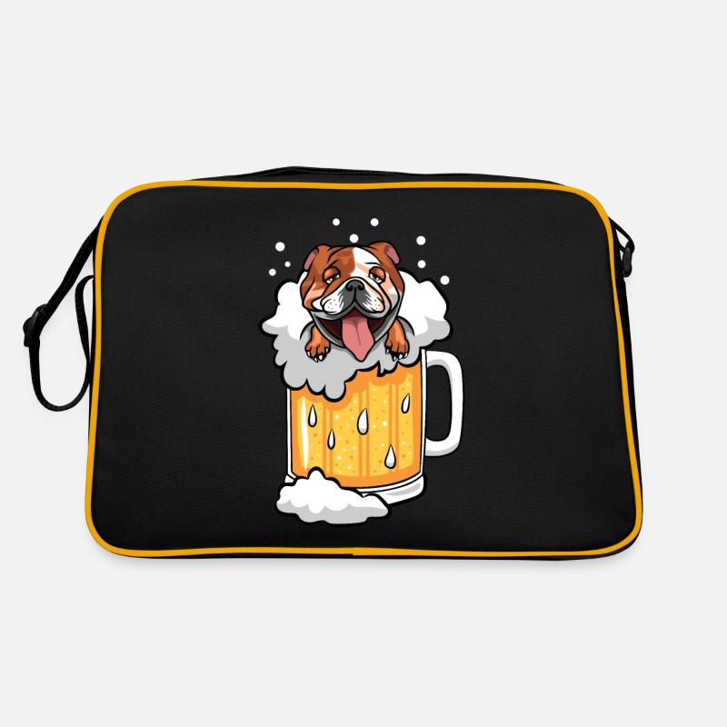 Bouledogue anglais dans un verre de bière Sac Retro