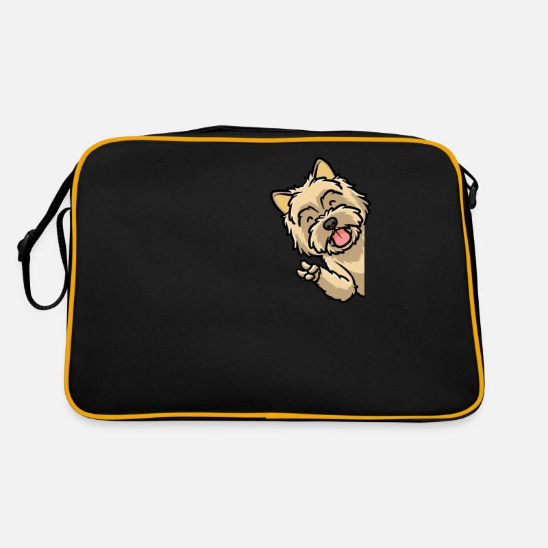 Cairn Terrier chien - Sac Retro - noir/or