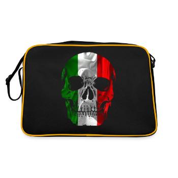 Skull Italy Flag Italian Italy Gifts - Retro Bag - black/gold - Back