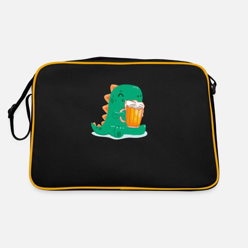 Bier Geschenk mit Dino Retro Tasche