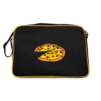 Pizza Cartoon Fastfood italian - Retro Bag - black/gold - Back