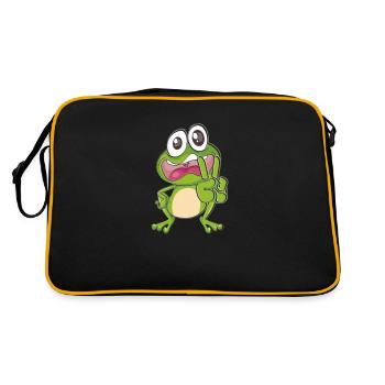 Grenouille drôle - Sac Retro - noir/or - Dos