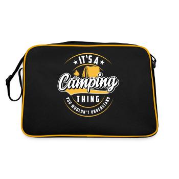 Camping Camper Spruch - Sac Retro - noir/or - Dos