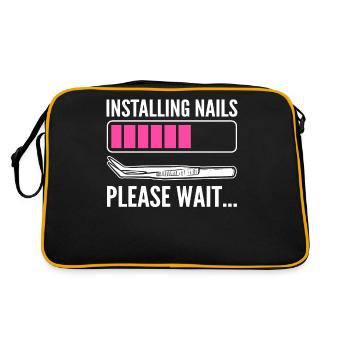 Nägel installieren Bitte warten Nagel Technician - Retro Tasche - Schwarz/Gold - Hinten