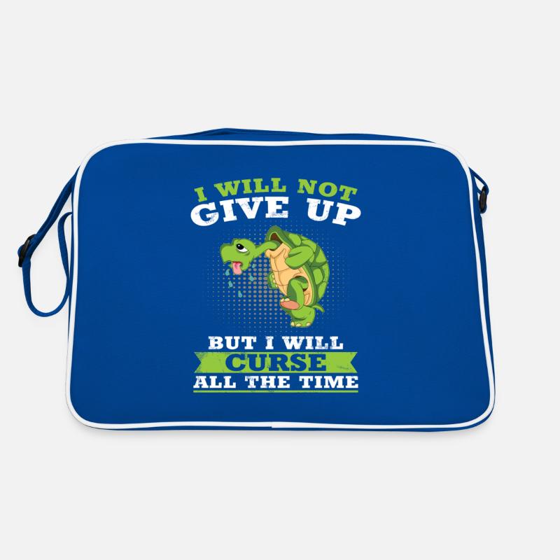 I Will Not Give Up Runner Turtle Running Jogging Retro Bag