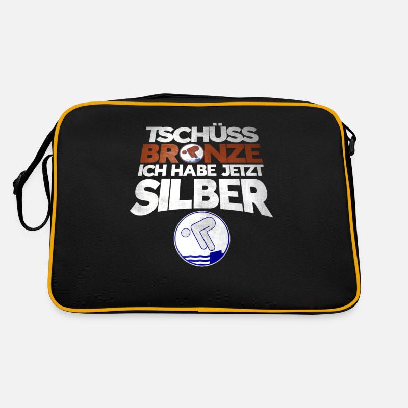Schwimmer Schwimmprüfung Silber Geschenk Retro Tasche