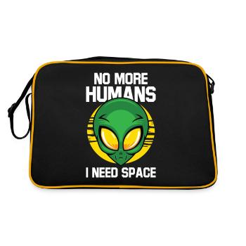Alien Ufo Außerirdisch Aliens Area Geheim Geschenk - Retro Tasche - Schwarz/Gold - Hinten