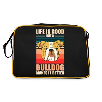 Bulldog Retro Cadeau - Sac Retro - noir/or - Dos