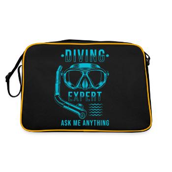 Diver Diving Gift - Retro Bag - black/gold - Back
