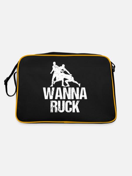 Rugby - Retro Tasche - Schwarz/Gold - Hinten
