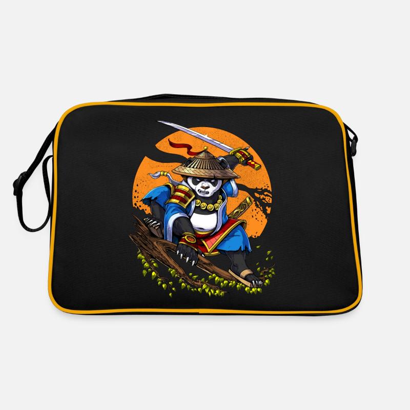 Panda Bär Samurai Retro Tasche