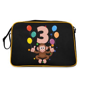 3e anniversaire anniversaire d’enfant 3 ans singe - Sac Retro - noir/or - Dos