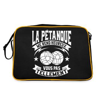 Petanque Humour Boccia Homme Pétanque - Sac Retro - noir/or - Dos