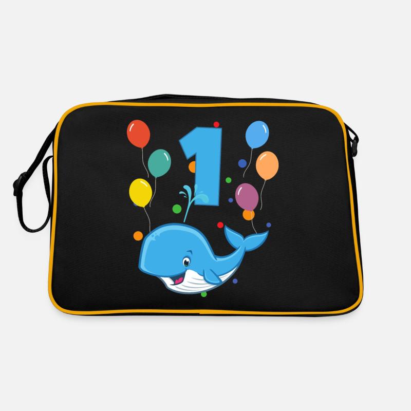 1er anniversaire anniversaire d’enfant 1 ans de baleine Sac Retro