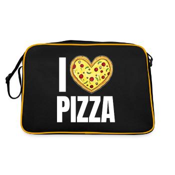 It's pizza time with delicious pizza - Retro Bag - black/gold - Back