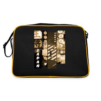 Vapwave esthétique. Japon Années 80 90 Tokyo Vintage - Sac Retro - noir/or - Dos