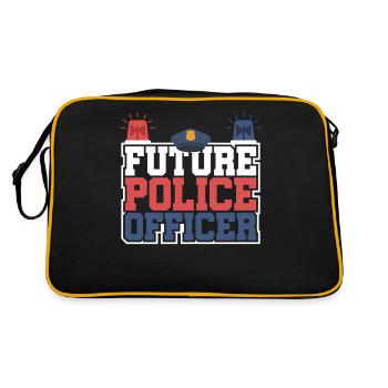 Futur policier | Meilleur travail de fan de policier - Sac Retro - noir/or - Dos