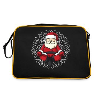 Weihnachtsmann Yoga Weihnachten yoga damen spruch - Retro Tasche - Schwarz/Gold - Hinten