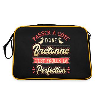 Bretonne Humour pour les femmes de Bretagne - Sac Retro - noir/or - Dos