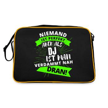Spiel meine Musik DJ! Musik Techno Rave Design - Retro Tasche - Schwarz/Gold - Hinten