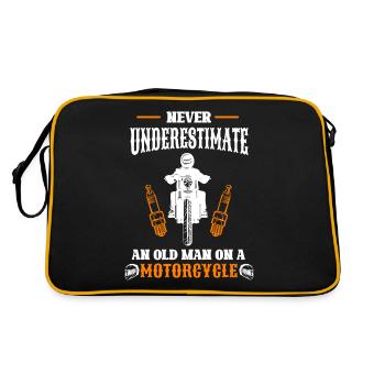 Ne sous-estimez jamais un vieil homme sur une moto - Sac Retro - noir/or - Dos