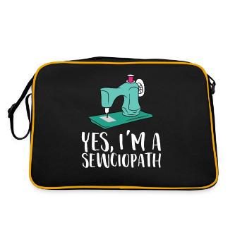 Yes I'm A Sewciopath Funny Sewing - Retro Bag - black/gold - Back