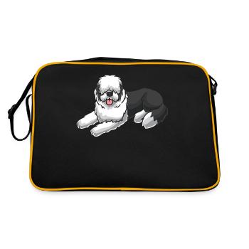 Old English Sheepdog Chien Bobtail - Sac Retro - noir/or - Dos