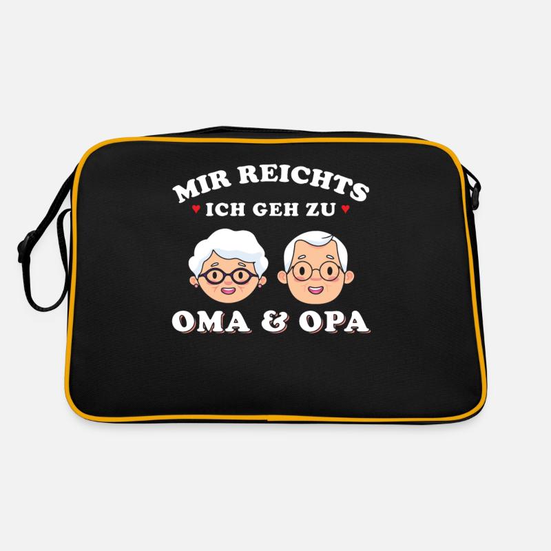 Oma und Opa Spruch Enkel Retro Tasche