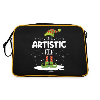 Christmas Family Matching The Artistic Elf Costume - Retro Tasche - Schwarz/Gold - Hinten