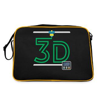 3D Printer Design | 3D Printing Love 3D Printing - Retro Bag - black/gold - Back