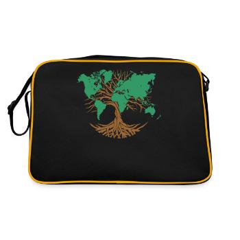 Earth Tree | Protects the Earth Sustainable Living - Retro Bag - black/gold - Back