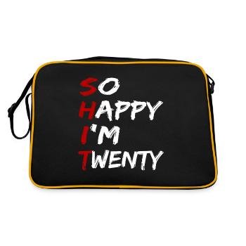 SHIT Happy, I'm twenty 20th birthday - Retro Bag - black/gold - Back