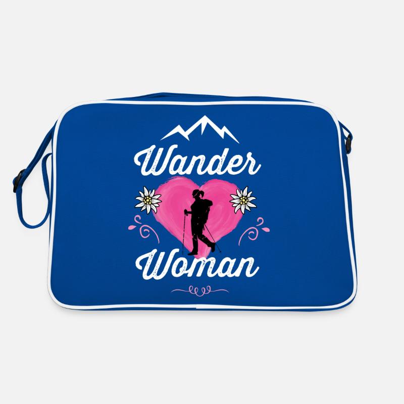 Wander Woman Geschenk Wanderer Bergsteiger Berge Retro Tasche