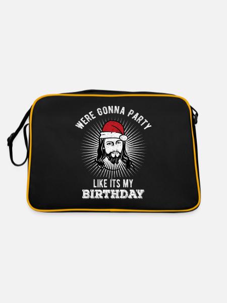 Noël amusant - Jésus-Christ - Sac Retro - noir/or - Dos