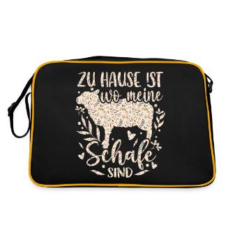 Sheep Sheep Sheep Shepherdess - Retro Bag - black/gold - Back