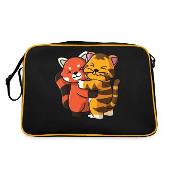 panda rouge tigre chaton mignon animaux - Sac Retro - noir/or - Dos