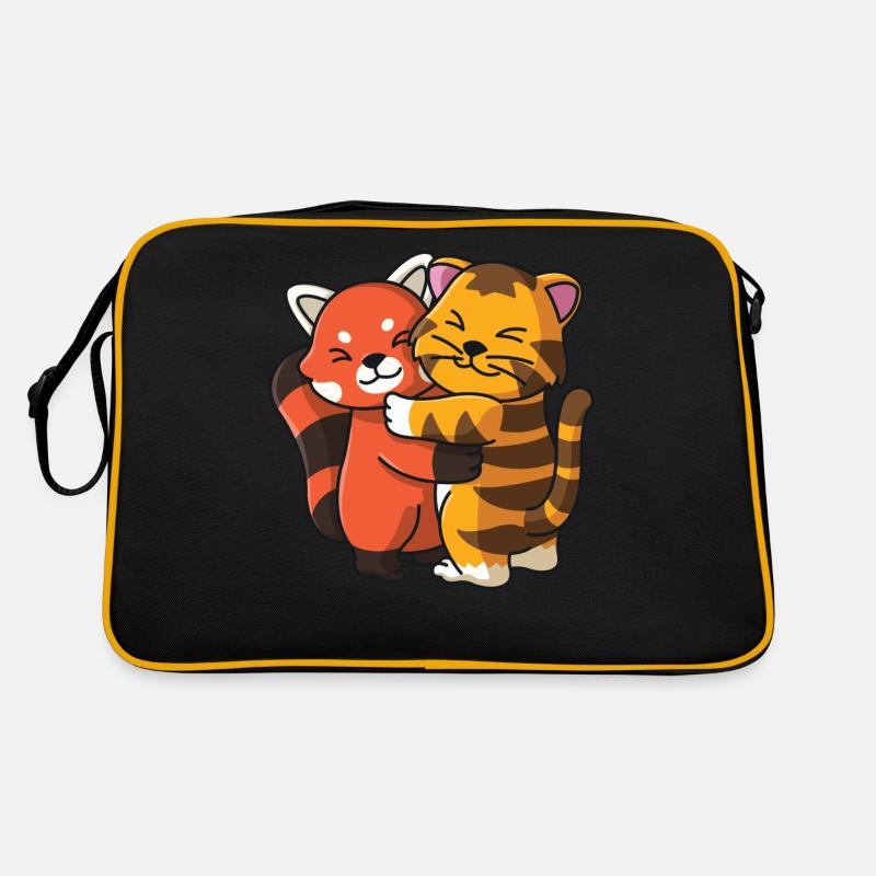 Red Panda Tiger Tabby Cat Hug Cuddle Animals Retro Bag