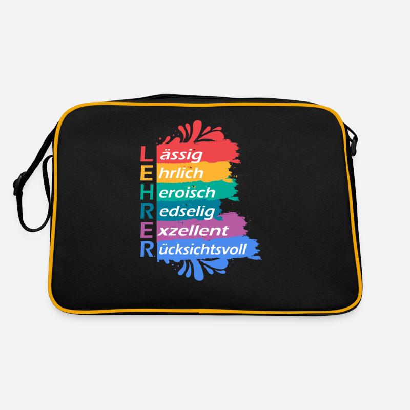 Buntes Lehrer Spruch Schuldesign Retro Tasche